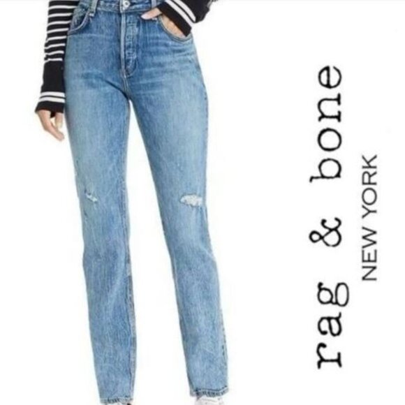Rag & Bone Rosa Boyfriend, Black Label, Distressed, USA, 31x30, EUC $249 MSRP - Picture 1 of 15